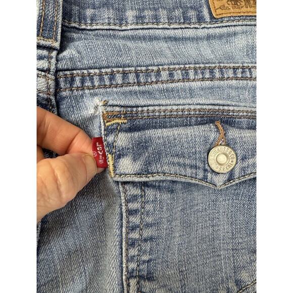 Levi's 512 Perfectly Slimming Bootcut Jeans Light Western Grunge Women's 6 Short - Picture 13 of 14